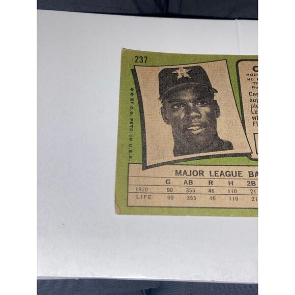 1971 Topps Cesar Cedeno #237 Houston Astros Baseball‎ Card - Picture 6 of 8